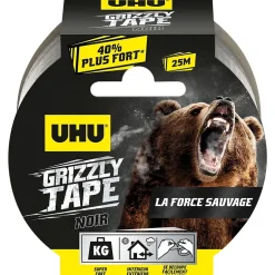Ruban adhésif Grizzly tape noir 25 m-UHU Hot