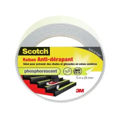 Ruban anti-dérapant rond blanc phosphorescent 25 mm x 5 m^Scotch Online