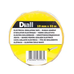 Ruban d'isolation électrique 19 mm x 33 m vert et jaune-Diall Discount