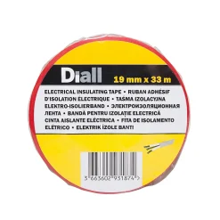 Ruban d'isolation électrique 19 mm x 33 m rouge^Diall Hot