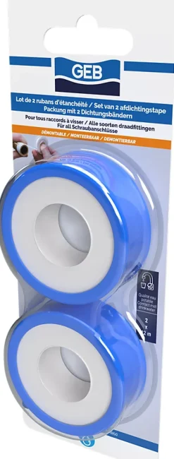 Ruban d'étanchéité PTFE 12mm x 12m vendu par 2^ Discount