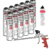 Pack de 11 Mousses Expansives WhiteTeq Pistolable 750ml + Nettoyant FoamCleaner 929 500ml Penosil + Pistolet-Rubson Online
