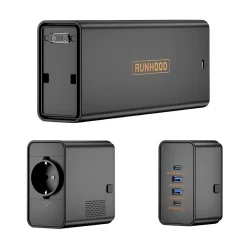 EB324 - 324 Wh Batterie Portable - 4 Ports USB PD + 1 Sortie AC 80 W - Modules UE256 et AE80 Inclus-Runhood New