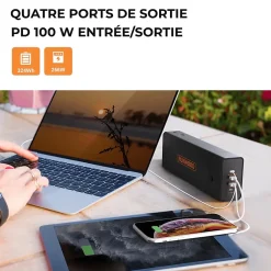 EB324 - 324 Wh Batterie Portable - 4 Ports USB PD + 1 Sortie AC 80 W - Modules UE256 et AE80 Inclus-Runhood New