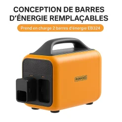 HE600 + 4 EB324 - Station Modulaire 600 W 1296 Wh avec Hot-Swap-Runhood Clearance