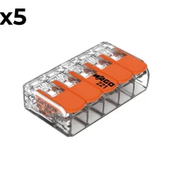 Sachet de 5 bornes 5 entrées série 221 --Wago Best