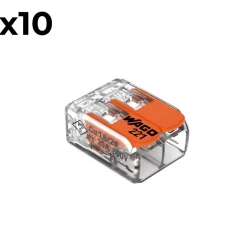 Sachet de 10 bornes 2 entrées série 221 -^Wago Discount