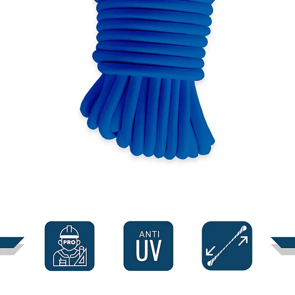 Sandow élastique Bleu 90 mètres - Qualité PRO 9SW - Tendeur pour bâche de diamètre 9 mm^Tecplast Clearance