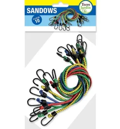 Sandow élastique 80cm avec crochets - Lot de 10-Terre Jardin Hot