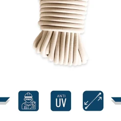 Sandow élastique Ivoire 90 mètres - Qualité PRO 9SW - Tendeur pour bâche de diamètre 9 mm^Tecplast Online