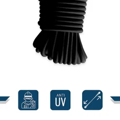 Sandow élastique Noir 60 mètres - Qualité PRO 9SW - Tendeur pour bâche de diamètre 9 mm^Tecplast Online