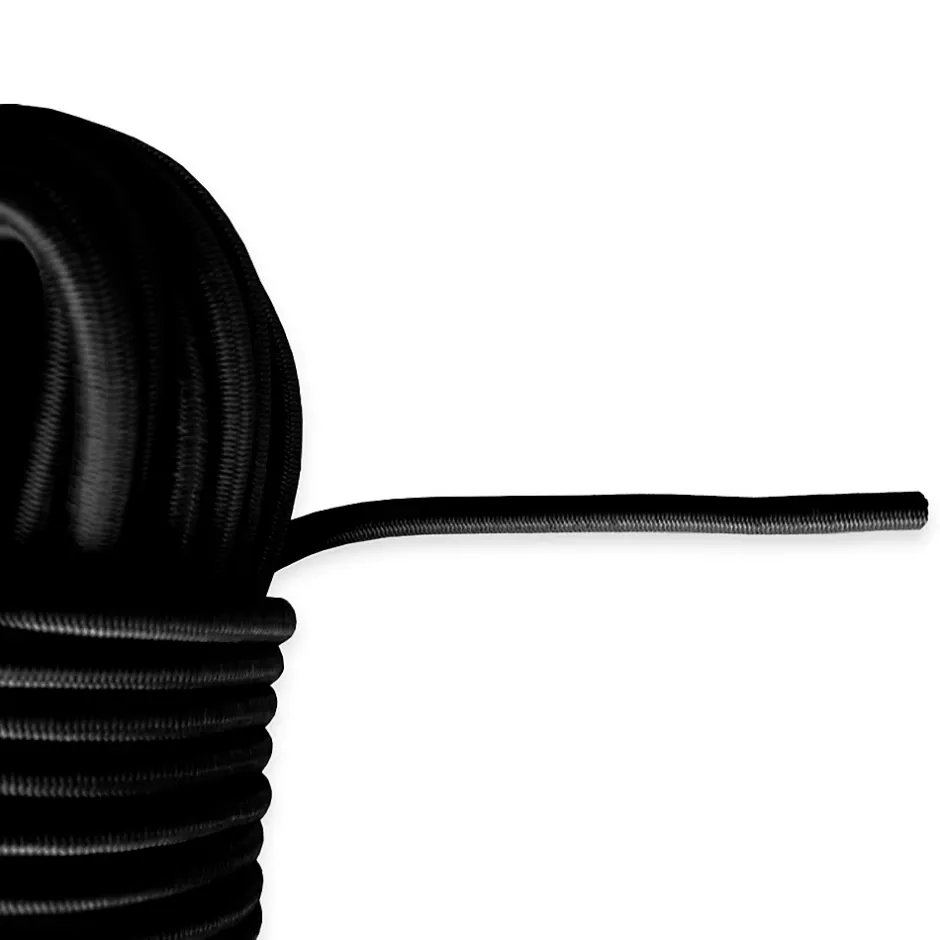 Sandow élastique Noir 80 mètres - Qualité PRO 9SW - Tendeur pour bâche de diamètre 9 mm^Tecplast