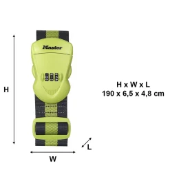 Sangle bagages à combinaison vert anis et rayures gris foncé 2 m^Master Lock Clearance