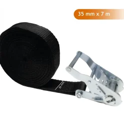 Sangle d'arrimage à cliquet - 35 mm x 7 m - Noir --Linxor Hot
