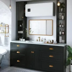 Chauffe-eau électrique plat connecté GUELMA 65L blanc - multiposition^Sauter New