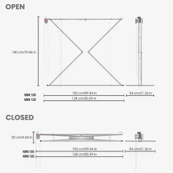 Séchoir plafond manuel 152x54x25cm alu Mini 150-Foxydry Clearance