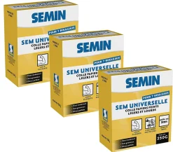 Sem-Universelle, Colle en Poudre pour Papiers Peints Légers et Lourds, Intérieur, Boite 250 g (Lot de 3)-Semin New