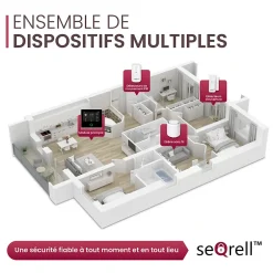 , Systeme Alarme Maison sans Fil GSM 4G, WLAN avec écran Tactile et Batterie 1500 mAh. Alexa, Application Android et iOS^Seqrell Best