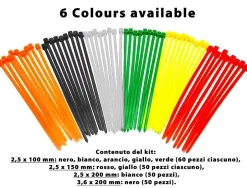 Serre-câbles de couleur en nylon, différentes tailles - 500 pièces assorties^Velamp Clearance