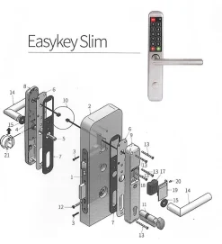 Serrure à code électronique Easykey Slim DOM - Entraxe 70 mm - XS40SD7DL-10^Metalux Clearance