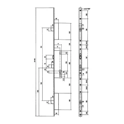 Serrure à larder 3 points pêne dormant à rouleau coffre 92MTX U8 39mm - - F1U8390200^Metalux Outlet