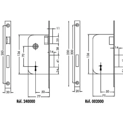 Serrure à larder MULTIBAT à pêne dormant et demi tour axe 50mm T/NO bout rond sans gâche réversible - - 240000-02-1J^Jpm Best