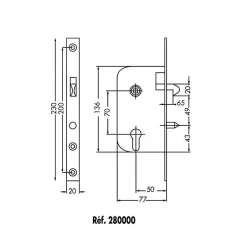 Serrure à larder MUTIBAT à mentonnet Clé I A50mm bout rond - - 280000-02-0X^Jpm Outlet