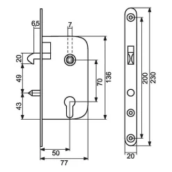 Serrure à larder MUTIBAT à mentonnet Clé I A50mm bout rond - - 280000-02-0X^Jpm Outlet