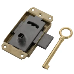 Serrure à patte axe 25 l. 45 mm x H. 50 mm x ep. 10 mm acier laitonné-Diall