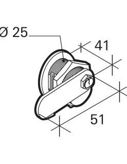 Serrure batteuse filetée et clipsable pour boîte aux lettres, épaisseur maxi 23mm --Thirard Clearance