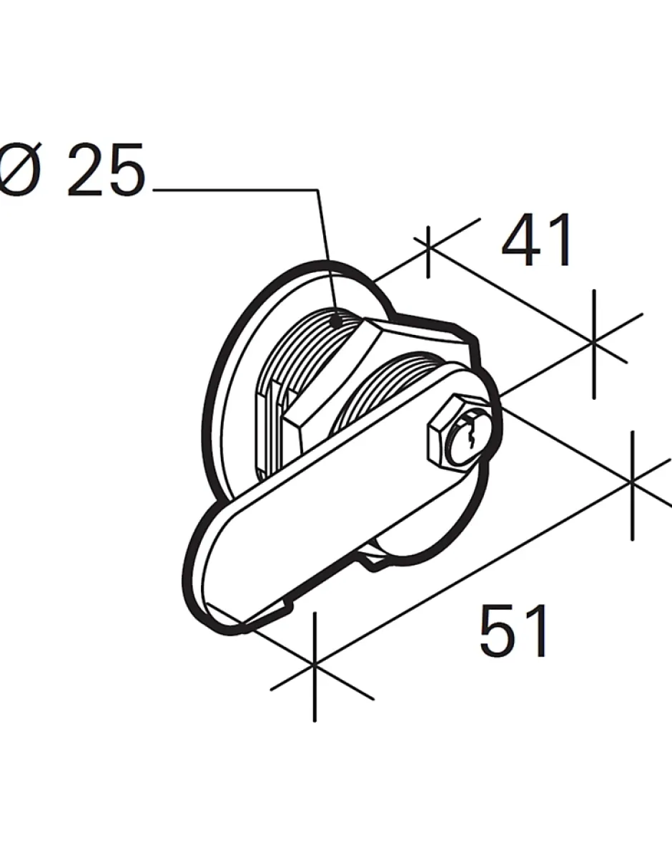 Serrure batteuse filetée et clipsable pour boîte aux lettres, épaisseur maxi 23mm --Thirard Clearance