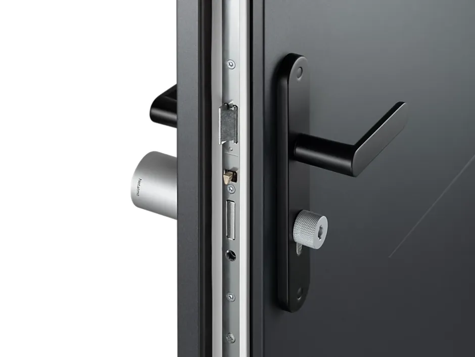 Serrure connectée gris l.5cm x H.14,6cm x P.13,3cm-Netatmo Discount