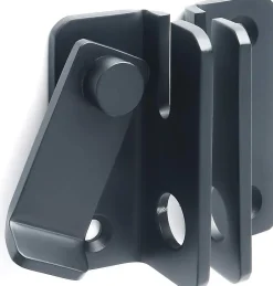 Serrure de porte coulissante, cadenas, loquet, serrure de porte, acier inoxydable, finition noir mat-Deko New