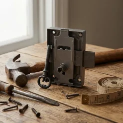 Serrure en applique axe 25 l. 50 mm x H. 70 mm x ep. 10 mm droite/gauche acier poli^Diall Discount