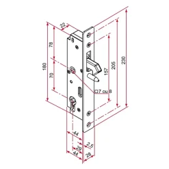 Serrure encastré GK portail coulissant axe 29mm - - GK401201^Tirard Clearance