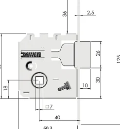 Serrure monopoint à larder petit coffre à bec de cane 40mm bout carré droite - - 255000-01-1X^Jpm Discount