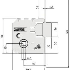 Serrure monopoint à larder petit coffre à bec de cane 40mm bout rond droite - - 255000-02-1X-Jpm Sale