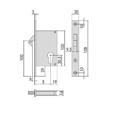 Serrure monopoint à larder profil étroit à crochet axe 40mm - - CIS45110.40^Cisa Outlet