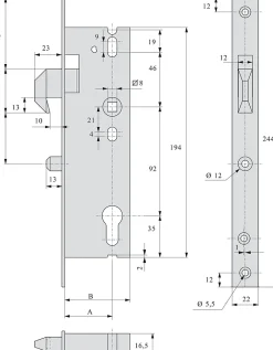 Serrure monopoint à larder Série 2565 pêne à mentonnet coffre 47mm - STREMLER - 2565.47.0-Stremler Assa Abloy Hot