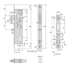 Serrure monopoint à larder Série 2565 pêne à mentonnet coffre 47mm - STREMLER - 2565.47.0-Stremler Assa Abloy Hot