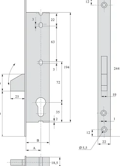 Serrure monopoint pêne dormant à bascule 36mm - STREMLER - 2362.36.0^Stremler Assa Abloy Best