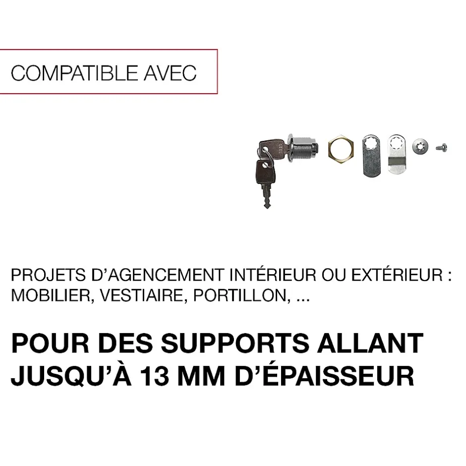 Serrure multi-usages en zamak avec écrou-Renz Clearance