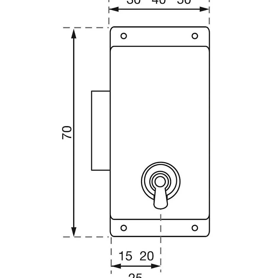 Serrure vitrines à pattes largeur 30mm zingué - - 11220000-Vachette Discount