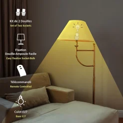 Set de 2 Douilles E27 + Télécommandées^Fishtec Hot