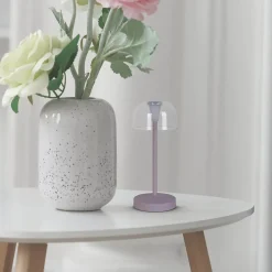 Set de 2 lampes de table LED rechargeables Gomba extérieur intérieur métal plastique couleur mûre hauteur 18,5cm^Näve Online