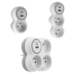 Set de 3 prises 16A + USB --Zenitech Online