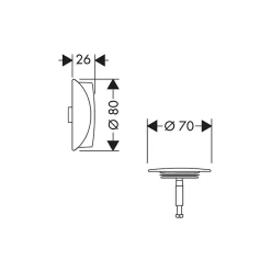 Set de finition vidage baignoire Flexaplus noir chromé brossé-Hansgrohe Best