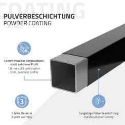 Set de 2x consoles murales support d'étagères en acier noir mat 450x150x30 mm-Ml-Design Best