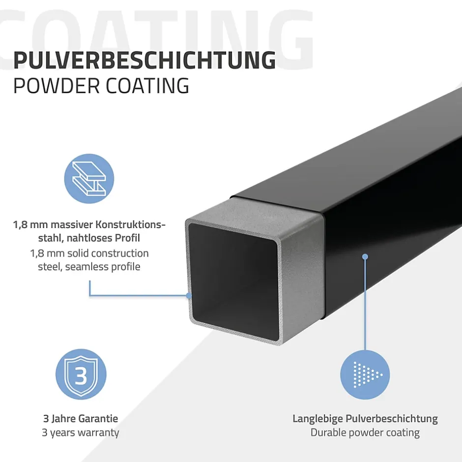 Set de 2x consoles murales support d'étagères en acier noir mat 450x150x30 mm-Ml-Design Best