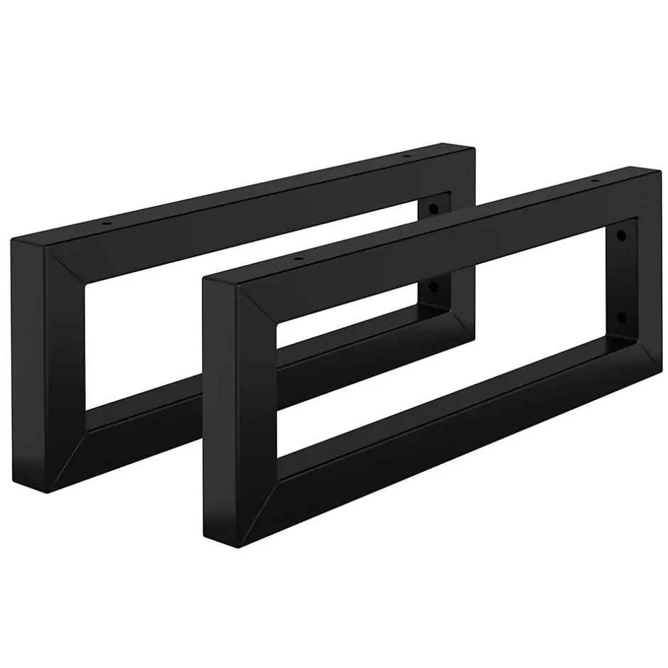 Set de 2x consoles murales support d'étagères en acier noir mat 450x150x30 mm-Ml-Design Best